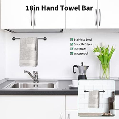 Newfun 10 Pieces Matte Black Bathroom Hardware Set 24 Inch