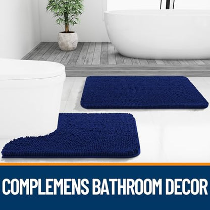 OLANLY Bathroom Runner Rugs 40x24, Extra Soft Absorbent Chenille Bath Rugs