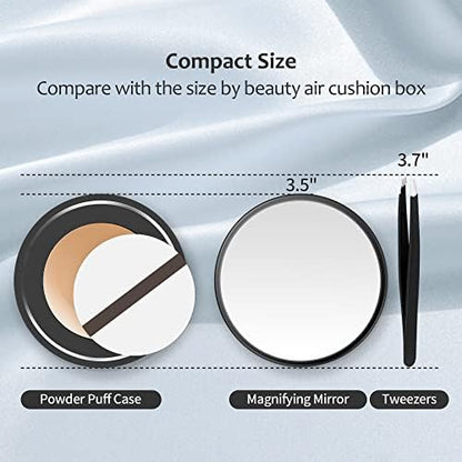 MIYADIVA 30X Magnifying Mirror, Small Travel Mirror with Suction Cup and Tweezers, 3.5 Inches