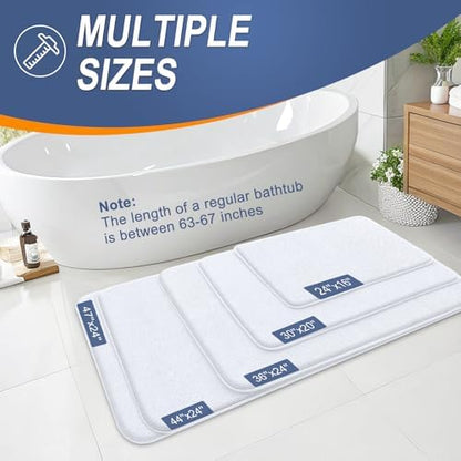 OLANLY Thick Memory Foam Bathroom Rugs 30x20, Absorbent Bath Mat, White