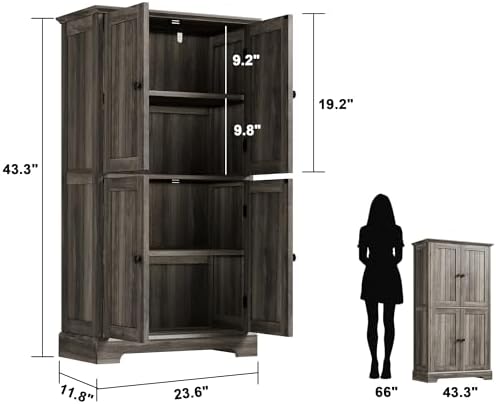 ChooChoo Bathroom Floor Cabinet with Adjustable Shelves