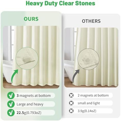 eachope Waterproof Fabric Shower Curtain Liner,72x72 Inch Cream,1 Pack