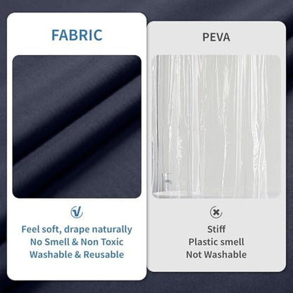 1 Pack Water-Repellent Fabric Shower Curtain Liner, 72x78 Blue
