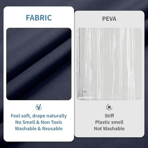 1 Pack Water-Repellent Fabric Shower Curtain Liner, 72x84 Blue