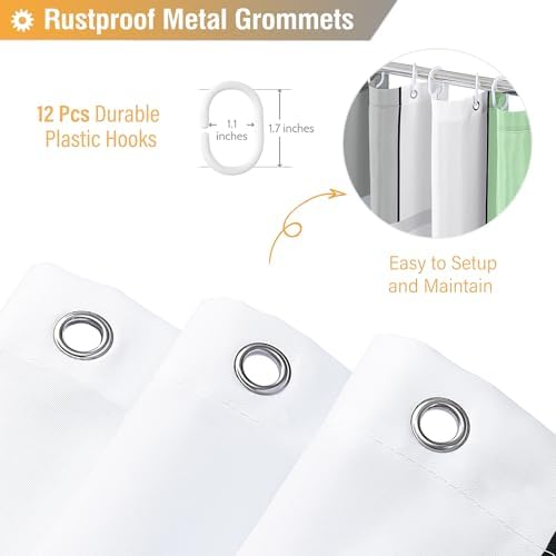 BTTN Mint Green Modern Geometric Waterproof Fabric Shower Curtain, 72 x 72