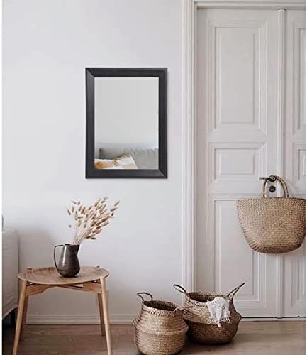 AAZZKANG Wall Mirror Black Wood Framed Rectangle Mirrors for Wall 16"x12"