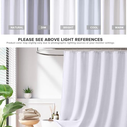 Madison Park Arbor Waffle Extra Long Shower Curtain, 72 x 84, White Solid