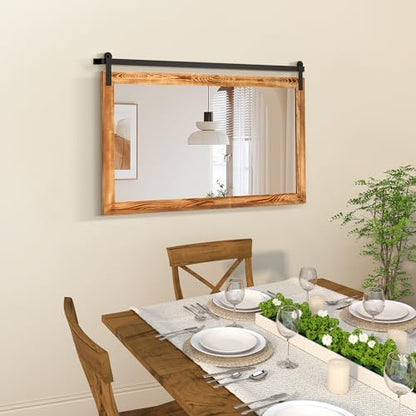 COGOOD Farmhouse Bathroom Mirrors for Over Sink - 30 x 45 Brown