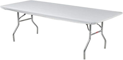 Kwik-Covers 8' Rectangle Plastic Table Covers 30" x 96", Bundle of 5 (White)