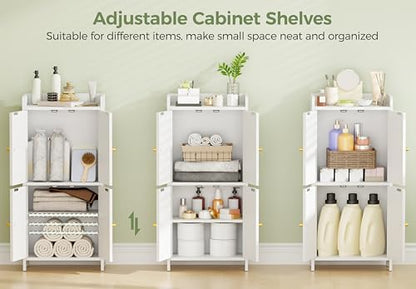 BEWISHOME Small Floor Cabinet,Toilet Paper Storage,Bathroom Storage Cabinet