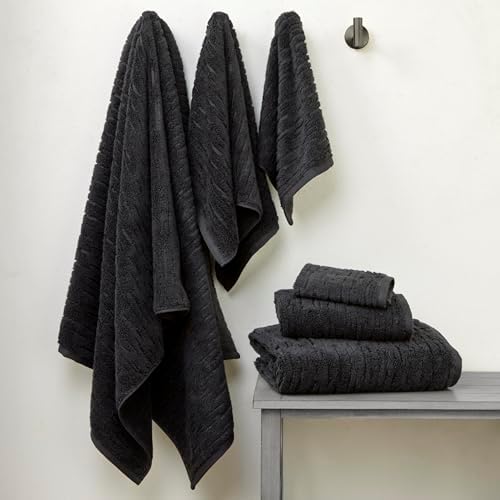 SKL Home CloudSoft Bath Towel, 100% Cotton Luxury, Slate