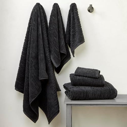 SKL Home CloudSoft Bath Towel Set, 6-Piece, 100% Cotton Luxury, Slate