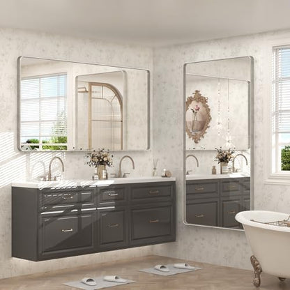 66x36 Inch Silver Bathroom Mirrors for Vanity