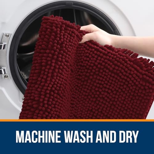 OLANLY Large Bathroom Rugs 44x32, Extra Soft Absorbent Chenille Bath Rugs