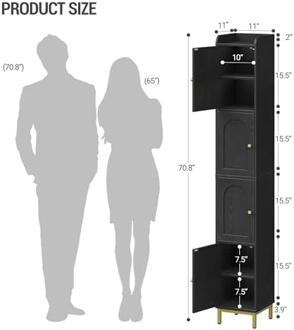 Hzuaneri 4-Tier Narrow Tall Storage Cabinet