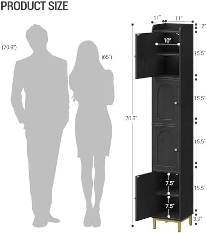 Hzuaneri 4-Tier Narrow Tall Storage Cabinet