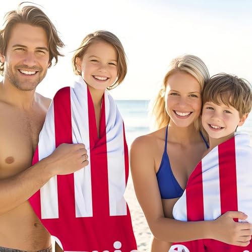 JML Personalized Beach Towel with Name, Custom Cabana Stripe Beach Towel, Customized Microfiber Pool Towel, Quick Dry & Absorbent Swim Towel for Adult,Mother's Day, Birthday, Summer Holiday,Vacation