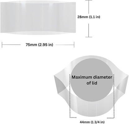 75 x 28 mm Clear Perforated Shrink Band for Pill Packer & Pharmaceutical Bottles [Cap Diameter: 1 3/4"] Pack of 250