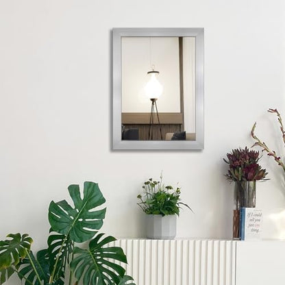 Ruomeng Wall Mirror Rectangle Decorative Mirror 12x16 Inch, Nickel