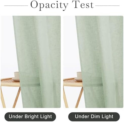 KGORGE Linen Blend Semi-Sheer Shower Curtains Lightweight for Bathroom