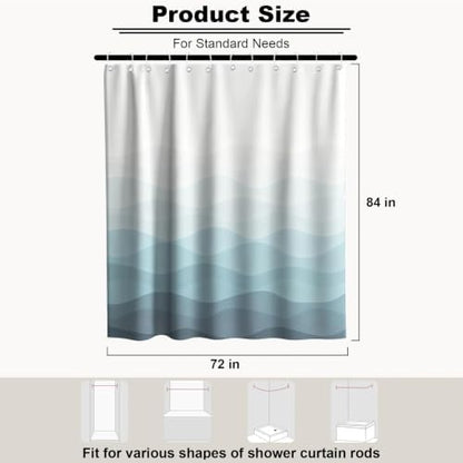 Luxury Modern Ocean Shower Curtain Abstract Funky Cute Striped Aesthetic