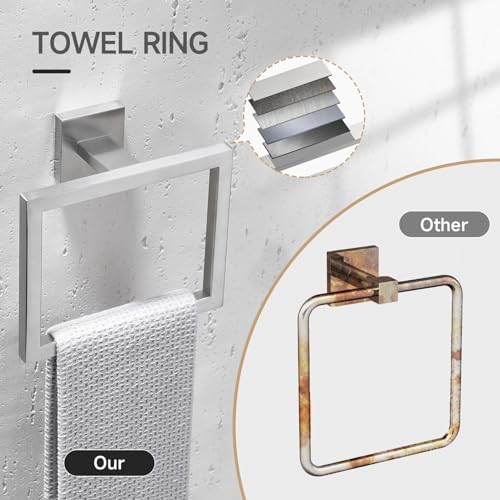 TQKAG 5-Piece Bathroom Hardware Set, Brushed Nickel Classic Wall Mounted
