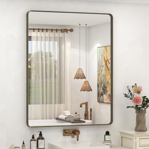 28x36 Inch Brushed Bronze Framed Mirror