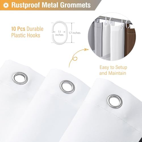 BTTN 60x72 Stall Modern Geometric Waterproof Fabric Shower Curtain, Brown