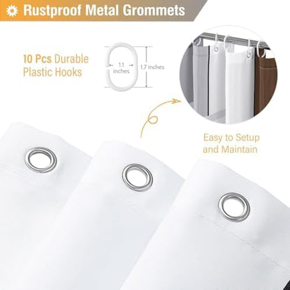 BTTN 60x72 Stall Modern Geometric Waterproof Fabric Shower Curtain, Brown