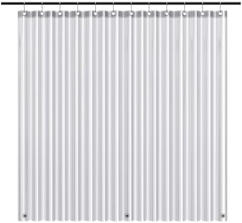 EHZNZIE Clear Black Shower Curtain Liner 72x72, PEVA Waterproof Bath Curtain, No Chemical Smell, 3 Weighted Magnets, Durable with Rustproof Metal Grommets