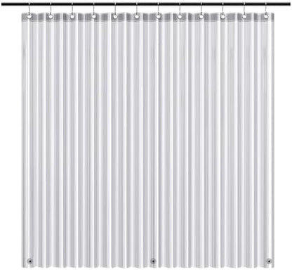 EHZNZIE Clear Black Shower Curtain Liner 72x72, PEVA Waterproof Bath Curtain, No Chemical Smell, 3 Weighted Magnets, Durable with Rustproof Metal Grommets
