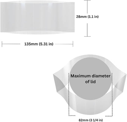 135 x 28 mm Clear Perforated Shrink Band for Wide Glass Jars, Plastic Canisters & Metal Tins [Cap Diameter: 3 1/4"] Pack of 50