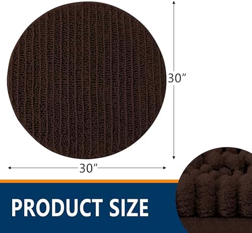 Smiry Bathroom Rugs Round 30X30, Extra Soft Rubber Backing Bath Mats