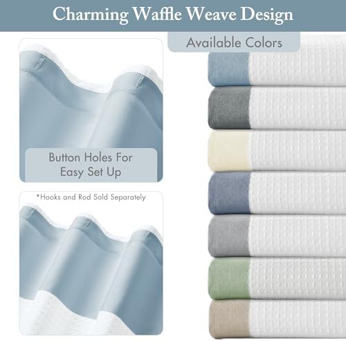 Madison Park Spa Waffle Weave Long Shower Curtain, 72 x 78, Blue