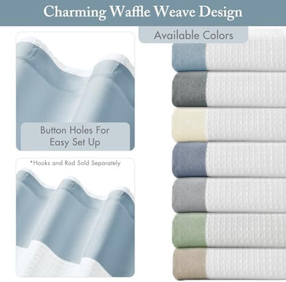Madison Park Spa Waffle Weave Long Shower Curtain, 72 x 78, Blue