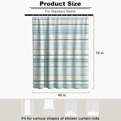 Modern Striped Luxury Shower Curtain Ocean Neutral Funky Unique Trendy