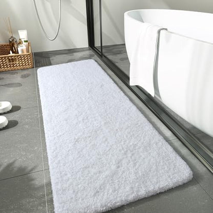 LOCHAS Bathroom Rug Runner 24x70 Inch, Bath Rugs Non Slip, White