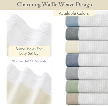 Madison Park Spa Waffle Weave Extra Long Shower Curtain, 72 x 84, Cream
