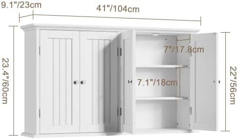 ChooChoo Laundry Cabinet with 4 Doors and Adjustable Shelves