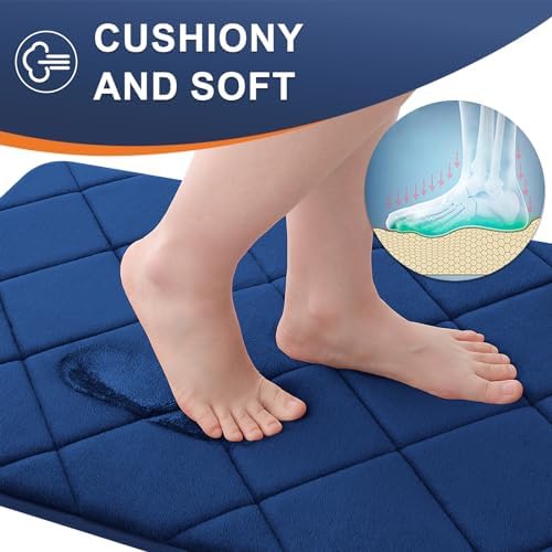 OLANLY Memory Foam Bath Mat 47x17, Ultra Soft and Absorbent Bathroom Rugs
