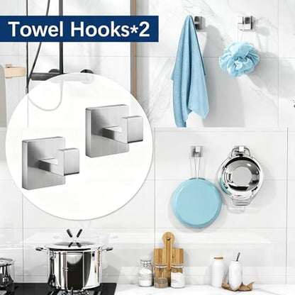Gypie 24Inch Bathroom Accessory Set Wall Mounted, Brushed Nickel 5-Pieces