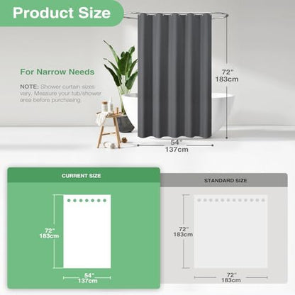 Dynamene Stall Waffle Shower Curtain 256 GSM Heavy 54"x72" Charcoal Grey