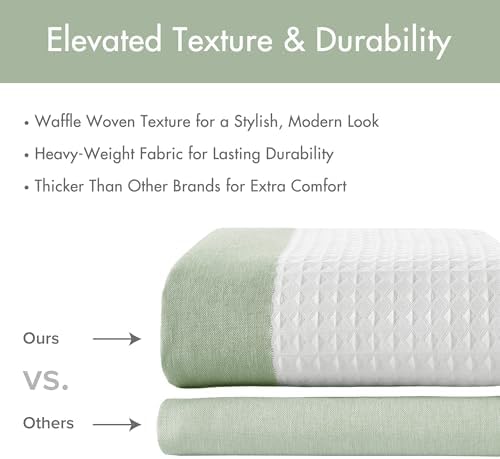 Madison Park Spa Waffle Weave Long Shower Curtain, 72 x 78, Sage Green