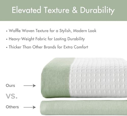 Madison Park Spa Waffle Weave Long Shower Curtain, 72 x 78, Sage Green