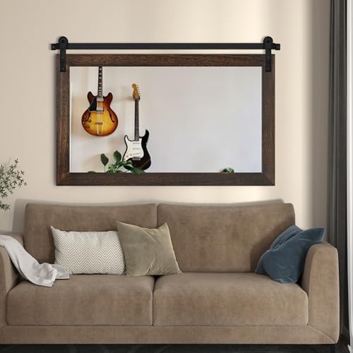 COGOOD Farmhouse Bathroom Mirrors for Over Sink - 30 x 41 Black Brown
