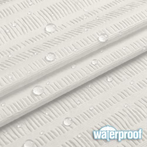 Aiyufeng Cream Stall Fabric Shower Curtain - Soft & Lightweight Small Shower Curtain with Texture for Narrow Stall Size, Machine Washable - 36x72, Cream