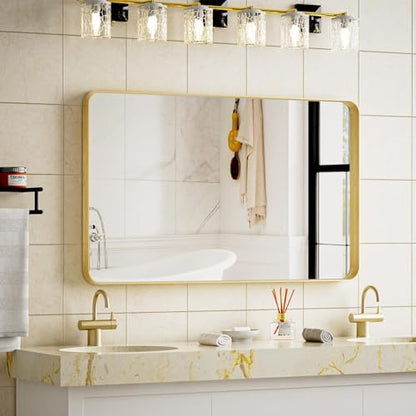 VooBang Bathroom Mirror 24"x32", Gold Gorgeous Deep Frame Wall Mirror