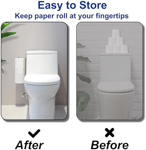Black Toilet Paper Holder, Bathroom Toilet Paper Roll Holder with Storage Extra 2 Rolls, Over The Tank Toilet Paper Holder with Storage, Stainless Steel, 2Pcs
