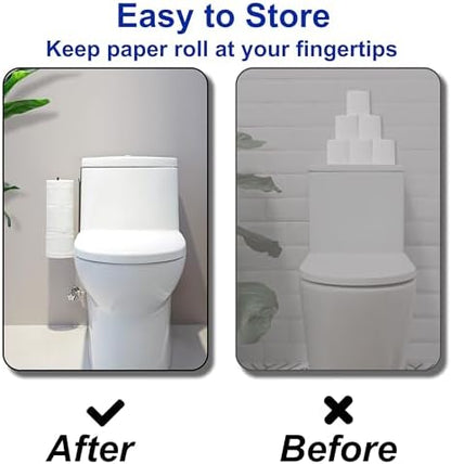 Black Toilet Paper Holder, Bathroom Toilet Paper Roll Holder with Storage Extra 2 Rolls, Over The Tank Toilet Paper Holder with Storage, Stainless Steel, 2Pcs