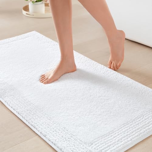 Madison Park Splendor Reversible 100% Cotton Bath Rug, 24 x 44, White